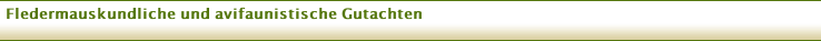 Fledermauskundliche und avifaunistische Gutachten